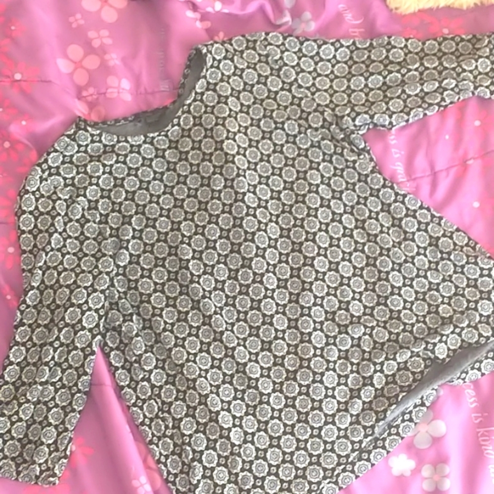 Black and white flower pattern shirt